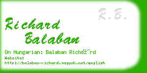 richard balaban business card